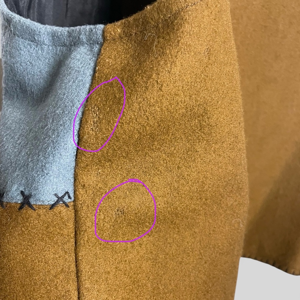 Sandy Starkman wool Patchwork Vest with carved Bu… - image 6